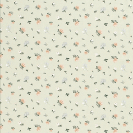 Tricot Smal pink flowers