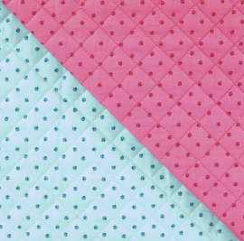 Cotton Poplin Digital Quilt Fuchsia ( Paws )