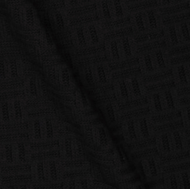 Jacquard Square grof gebreid Zwart