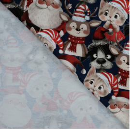 French Terry Santa Animals