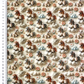 Tricot print Pretty horses design D