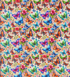 Katoen Colourful butterflies