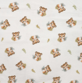 Flanel digitaal tijger ecru