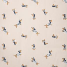 Qjutie Katoen tricot nautisch teckel