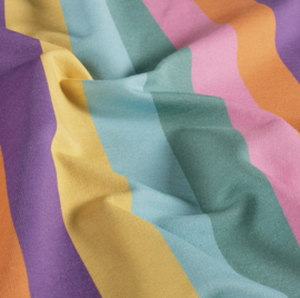 French Terry stof digitaal bedrukt Strepen Mint