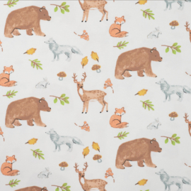 Tricot stof Forest animals