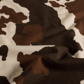 Tricot print bedrukt Abstract Gebroken wit