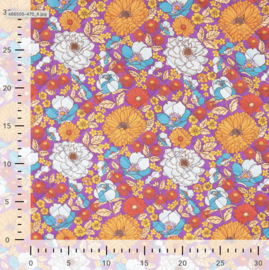 Cotton Poplin Digital Quilt paars/oranje