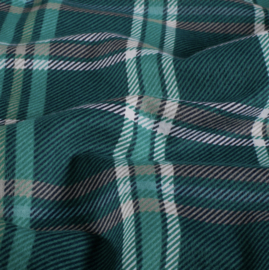 Flanel bedrukt ruiten groen