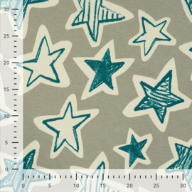 Qjutie French Terry Stars Khaki