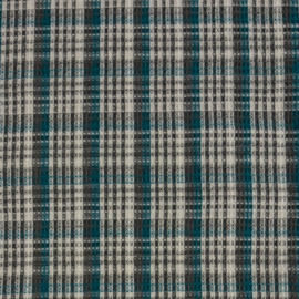 Wafle fabric with squares, groen/blauw
