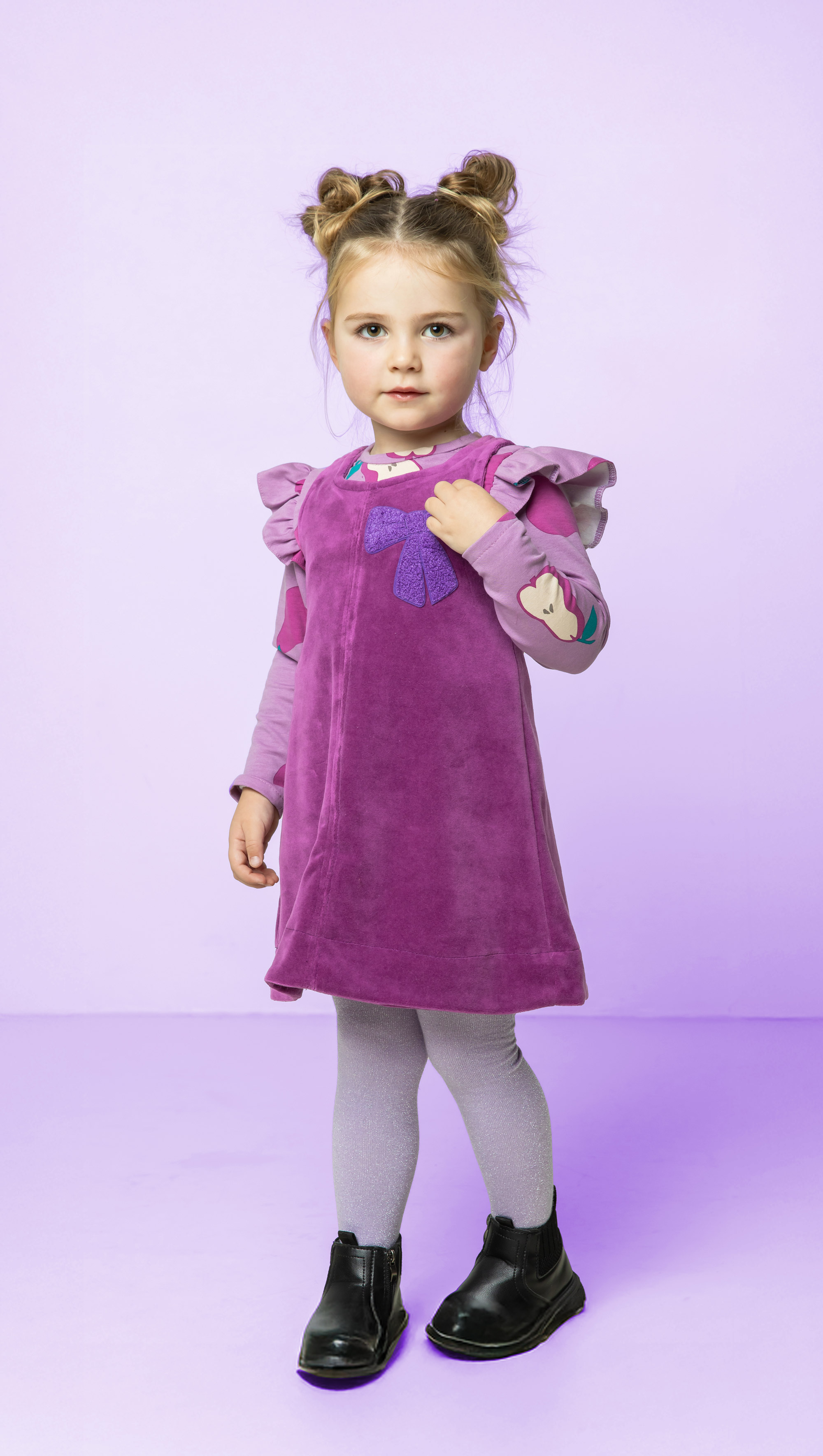 Qjutie french terry print pears violet