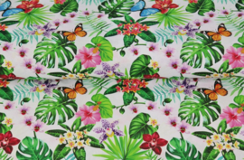 Stenzo poplin Tropical flowers