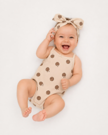 Katoen Jersey stof bedrukt Cookies Beige