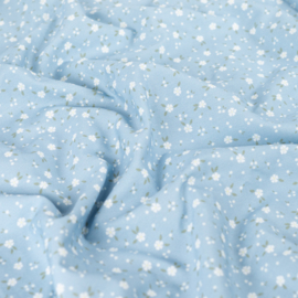 Qjutie Katoen flowers baby blue