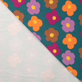 French Terry Brushed Print Big Flowers
