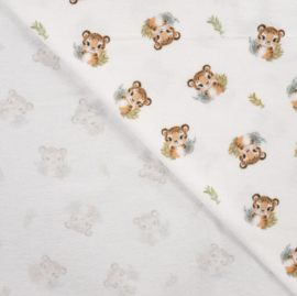 Flanel digitaal tijger ecru