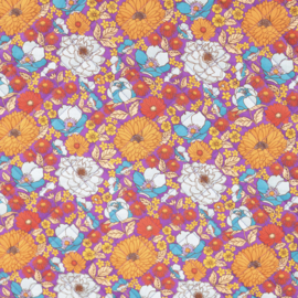 Cotton Poplin Digital Quilt paars/oranje