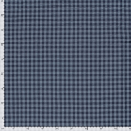 Katoen Poplin stof Seersucker Effen Marine M