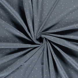 Tricot Bedrukt Stipjes indigo