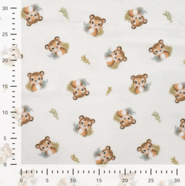 Flanel digitaal tijger ecru