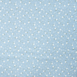 Qjutie Katoen flowers baby blue