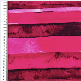 French Terry Digital Printed Paint Stripes - Fuchsia