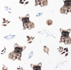 Snoozy fabrics Poplin Digital Frenchie