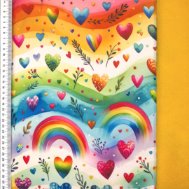 Softshell Printed Regenboog hartjes