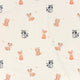 Tricot print bedrukt Dieren gebroken wit