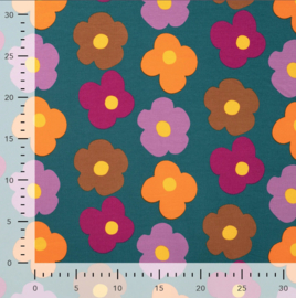 French Terry Brushed Print Big Flowers