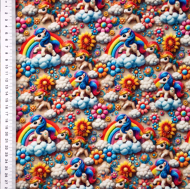 Tricot print Rainbow love design B