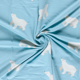 French Terry brushed ijsbeer babyblauw
