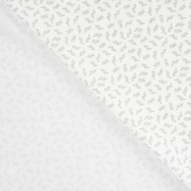 Qjutie Katoen ecru leaves