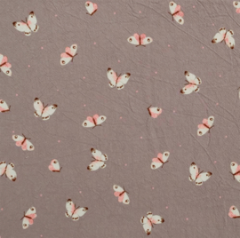 Krinkel katoen Butterflies dot