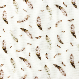 Snoozy fabrics Baby waffle Feathers brown