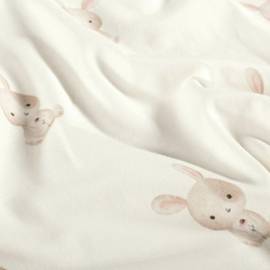 Tricot print bedrukt Bunny gebroken wit