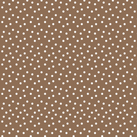 French Terry Brushed Print Dots Brown