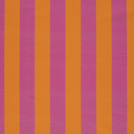 French Terry stof digitaal bedrukt Strepen Fuchsia/Oranje