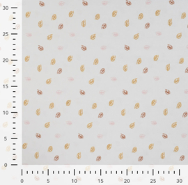 Qjutie tricot Glitter Leaves offwhite