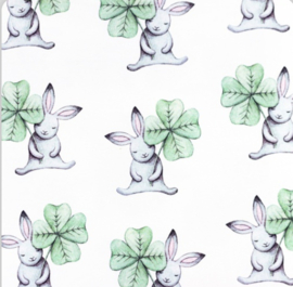 Snoozy fabrics Tricot digital printed Bunny love Design B
