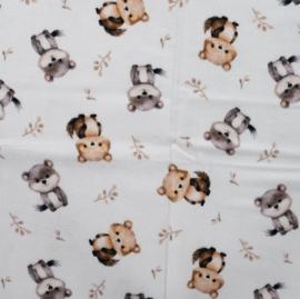 Flanel digitaal squirrel ecru