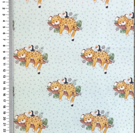 Poplin digitale print Tiny Animal Kingdom - Design F