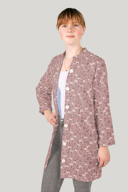 Katoen Poplin bedrukt Bloemen Licht Mauve