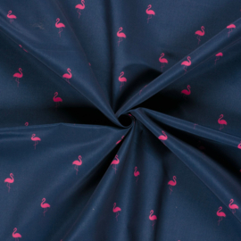 Zwembroek quick dry recycled stof digitaal bedrukt Flamingo's Kobalt