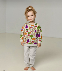 Qjutie French terry Veggies offwhite