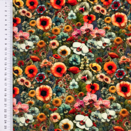 Tricot print Flowers gardens design D
