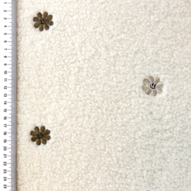 Teddy With Embroidery Smiley Flowers - Choco