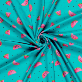 Swimwear Jersey digitaal bedrukt Watermeloenen Petrol
