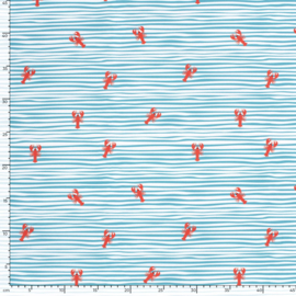Swimwear Jersey digitaal bedrukt Krabben Babyblauw